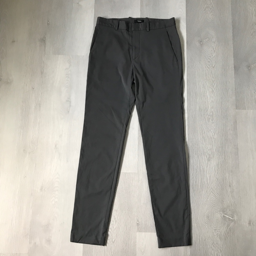 VINCE GRAY CHINO FLEECE TECH PANTS SLIM STRAIGHT LEG MENS 30